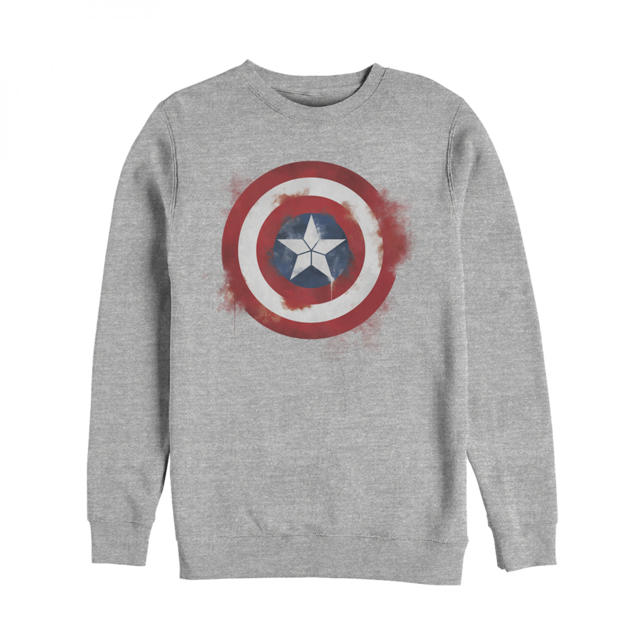 Captain America Painted Logo Crewneck Sweatshirt